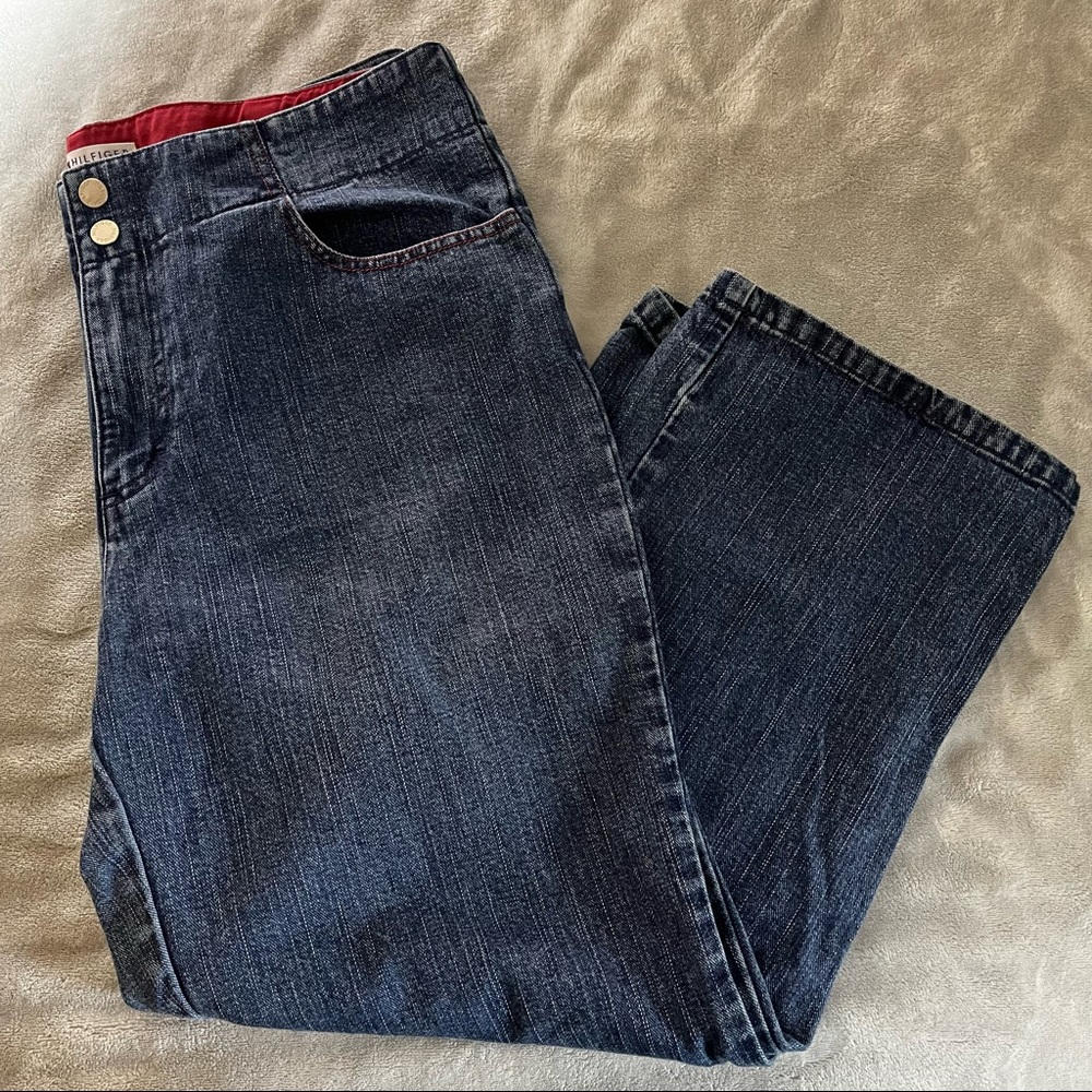 Tommy Hilfiger Vintage American Flag Patch Jeans Straight Jeans Size 12